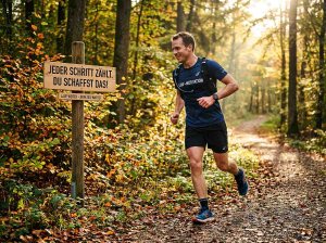 Läufer beim Cooper-Test auf einem Feldweg
