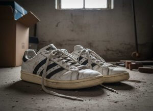  alte Tennisschuhe zum Joggen