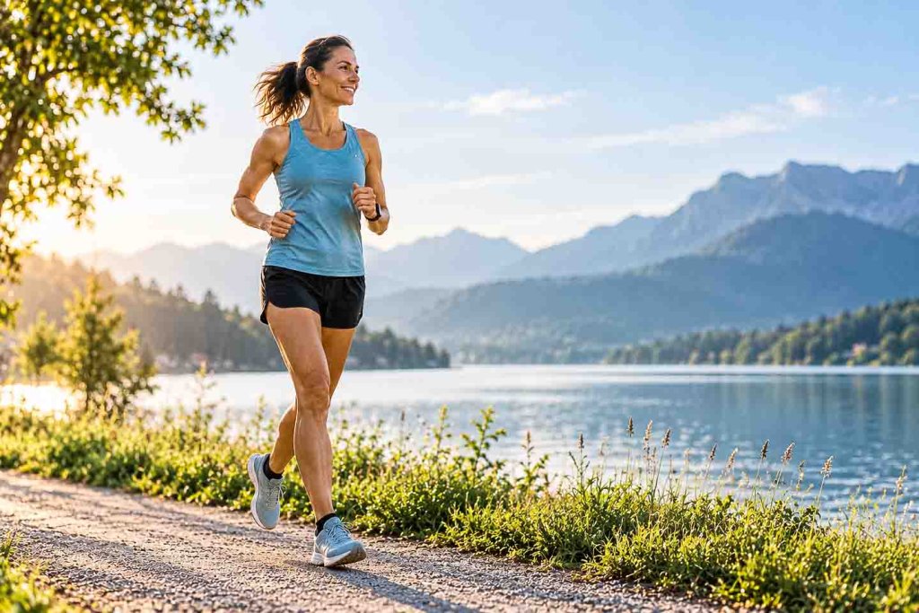 Läuferin beim lockeren Wiedereinstieg ins Lauftraining