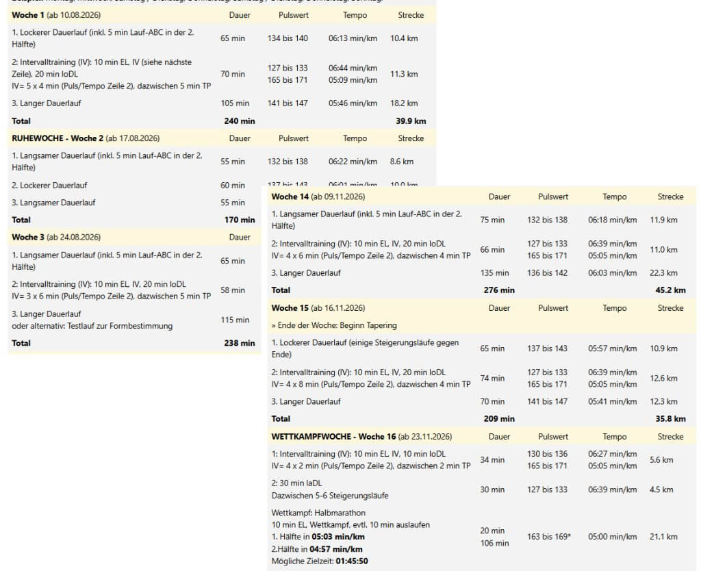 Flex21 – Halbmarathon-Trainingsplan mit 3 Einheiten Flex21 Halbmarathon-Trainingsplan mit drei Einheiten pro Woche