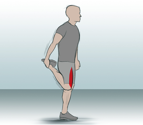Vordere Oberschenkelmuskulatur dehnen: Quadrizeps-Stretching