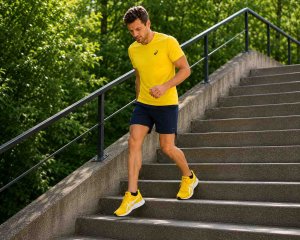 Treppensteigen kann bei einem Läuferknie schmerzhaft sein Knieschmerzen beim Treppensteigen als typisches Symptom eines Runners Knee