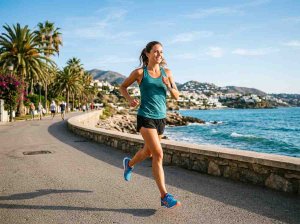 Frühmorgens laufen – guter Start in den Tag Läuferin joggt frühmorgens – Vorteile des Morgenlaufs