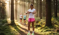 Läuferin steuert ihr Lauftraining über den Trainingspuls