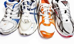 Vier Paar Laufschuhe aus meiner Marathonvorbereitung 2011
