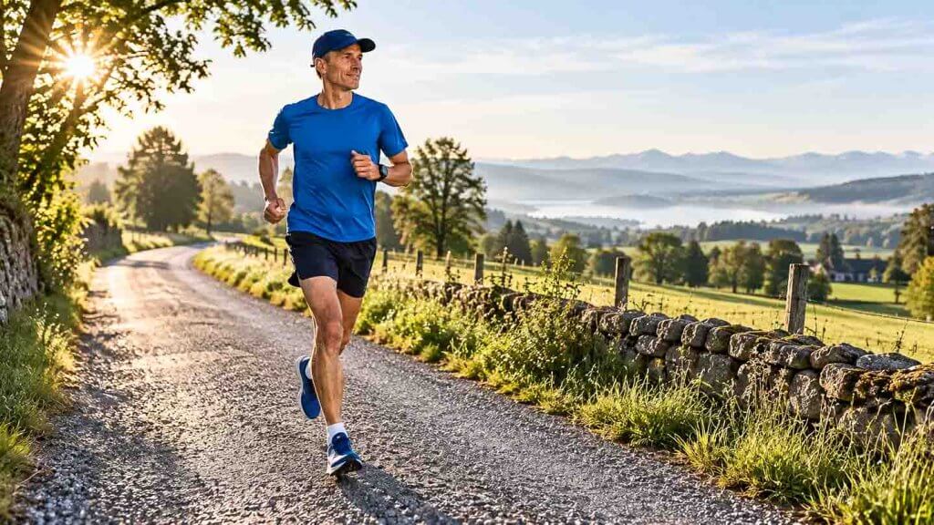 Läufer absolviert in der letzten Woche vor dem Marathon ein leichtes Footing