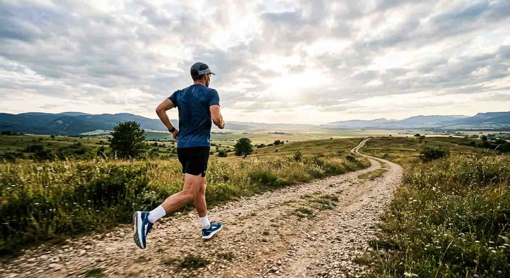 Marathonvorbereitung mit langen Trainingsläufen Läufer auf einem langen Trainingslauf während der Marathonvorbereitung